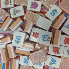 Pink Pearls Floral Mahjong Set Of Tiles American Mahjong Beautiful Oh My Line