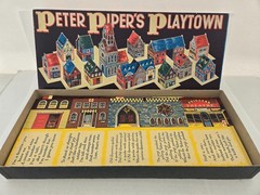 1950s Peter Piper’s Playtown Buildable Cardboard Town,COMPLETE VINTAGE,EXCELLENT