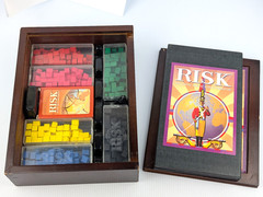 RISK Wooden Vintage Game Collection Edition Library Book Shelf COMPLETE Wood Box