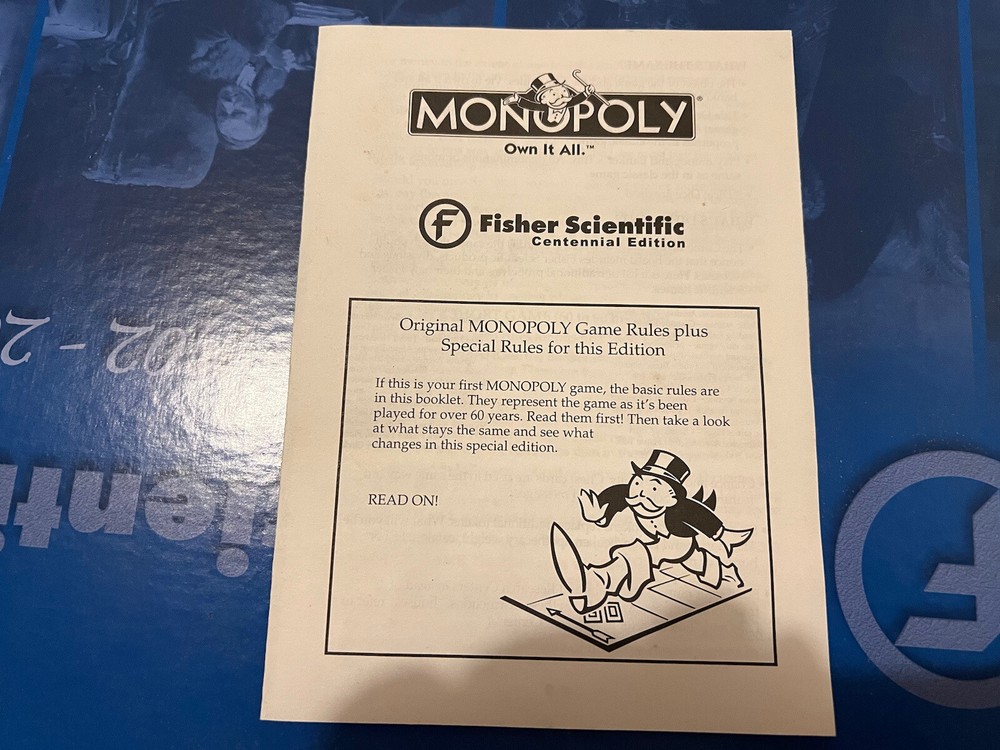 fisher scientific centennial edition monopoly Rule book