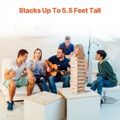 Tumbling Timber Toy 60 Blocks Giant Tumble Tower Blocks Game Pine Wood Box