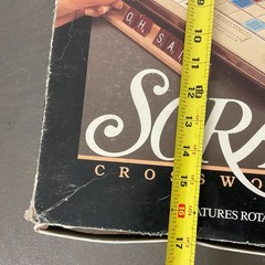 VTG Scrabble Deluxe Edition Rotating Turntable Wood Tiles 1989 MB Incomplete
