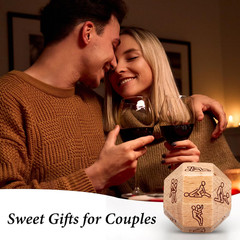 Sex Dice Game for Couples Adults 18 Sided Wood Anniversary
