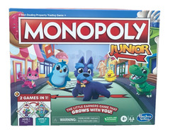 Hasbro Monopoly Junior Board Game 2 Games In 1 Level 1 & 2 Ages 4+ New In Box