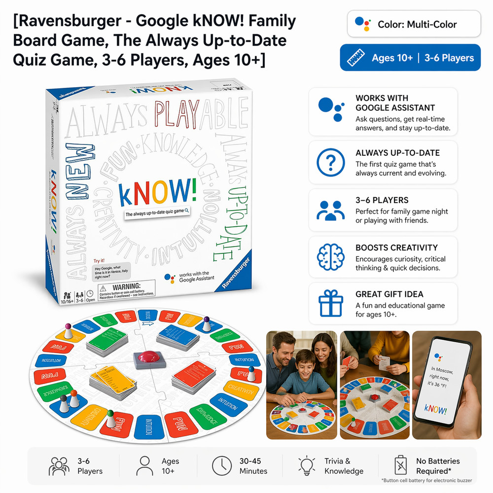 Ravensburger Google kNOW Quiz Game Family Board Game Age 10+, 3-6 Players