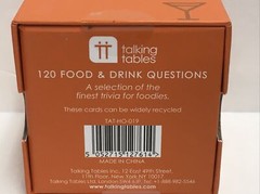 Talking Tables After Dinner Food & Drink Trivia Card Game 120 Questions Foodies