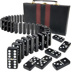 Jumbo Double Six Dominoes Set – 28 Black 9 X 5.5 X 1 Inches,