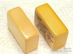 8 Rare Bakelite Catalin MahJong Mah Jongg Flowers tiles Excellent condition 3dia