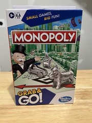 Monopoly Grab and Go Game for Ages 8+ Travel Game for 2-4 Players MTLD 5B