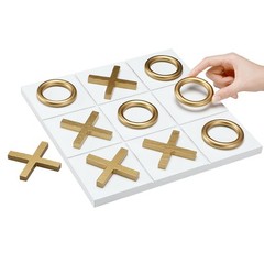 11.8×11.8 Inch Tic Tac Toe Wood Game Board Coffee Table Decor Modern Wooden f…