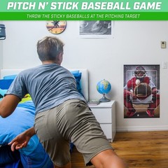 GoSports Pitch N’ Stick Kids Baseball Pitching Game – Choose Between Wall Pos…