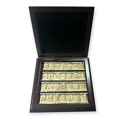 Vintage Dominoes Game Set Dutch Renaissance w/Wood Tray Original Box