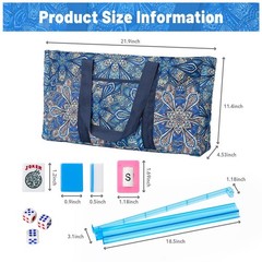 Kyerlish American Mahjong 4 inches x 9 x 21 inches, Blue（blue Tiles）