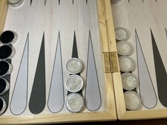 Stunning Handmade Backgammon Real Pine Wood board w/ metal checkers
