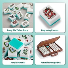 Color Al chemist American Mahjong Tile Set, 166 Vintage-Inspired Acrylic