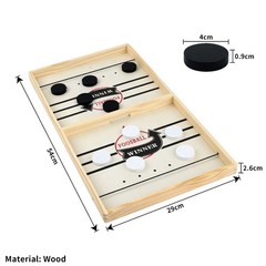 Fast Sling Puck Game Wooden Board Table Hockey Games Montessori Toy JQ