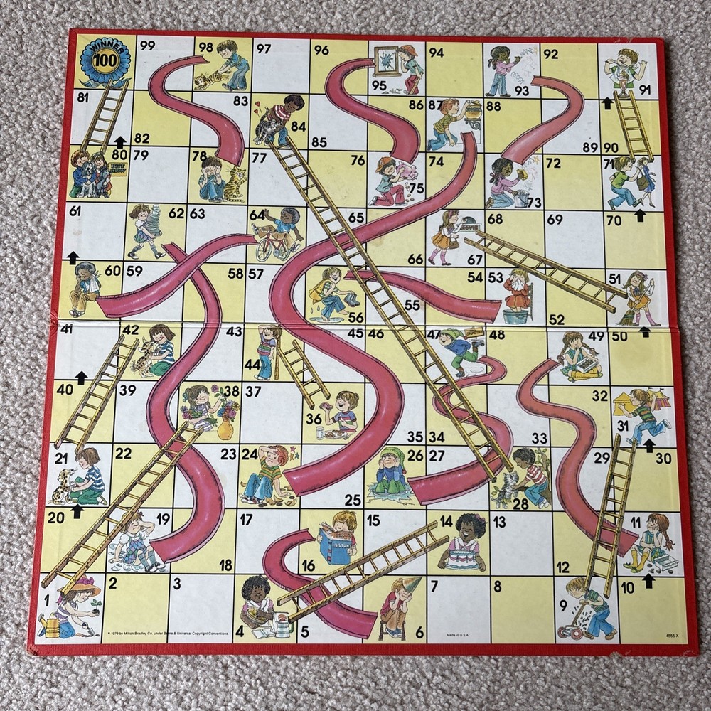Vintage Retro Chutes and Ladders Board Game 1979 Milton Bradley 4555X BOARD ONLY