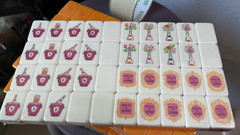Premium American Mahjong Set 160pcs – Champagne Orange TILES + MAT