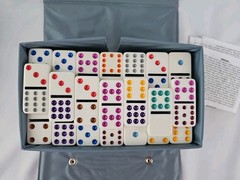 Vintage 1992 Pavilion Double Twelve Dominos – Multi-color Dots – Complete & Mint