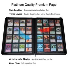 Rieton 16 Pocket 1000+ Pockets Card Binder, Large 3.7x 2.7 inches, Red