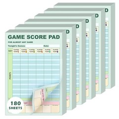 30/90/180 Sheets Double-Sided Game Score Pads – 6×9 Inch Score Tracker for Famil