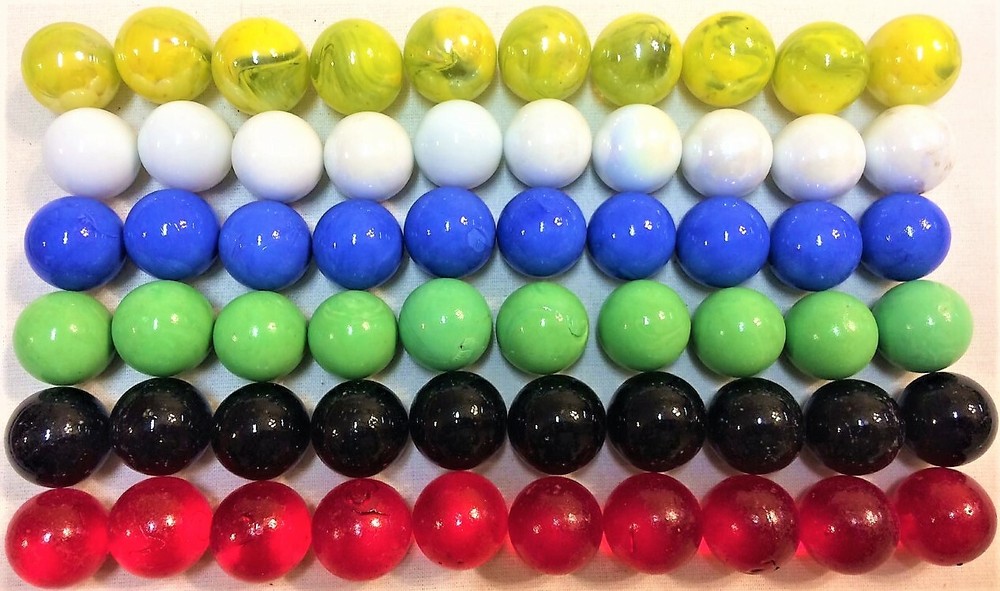 Glass Marbles 60 Opaque Solid 16mm 5/8″ Replacement Board Games Chinese Checkers