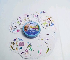 Spot It Disney Frozen Alphabet + Spot it! Original Blue Orange Bundle Complete