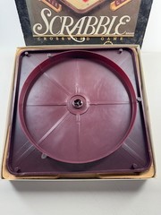 1989 Scrabble Deluxe Edition 100% COMPLETE Rotating Turntable Board Game