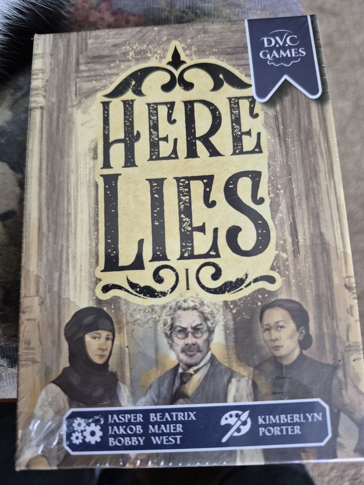 HERE LIES Deduction Board Game .. Mystery surrounds every demise New Sealed