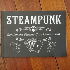 Steampunk Gentlemen’s Playing Cards Games 2 Packs, Instructions & 5 Dice in Tin