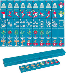 American Mahjong Tile Set with Carrying Bag and Accessories, 160 Acrylic Engrave