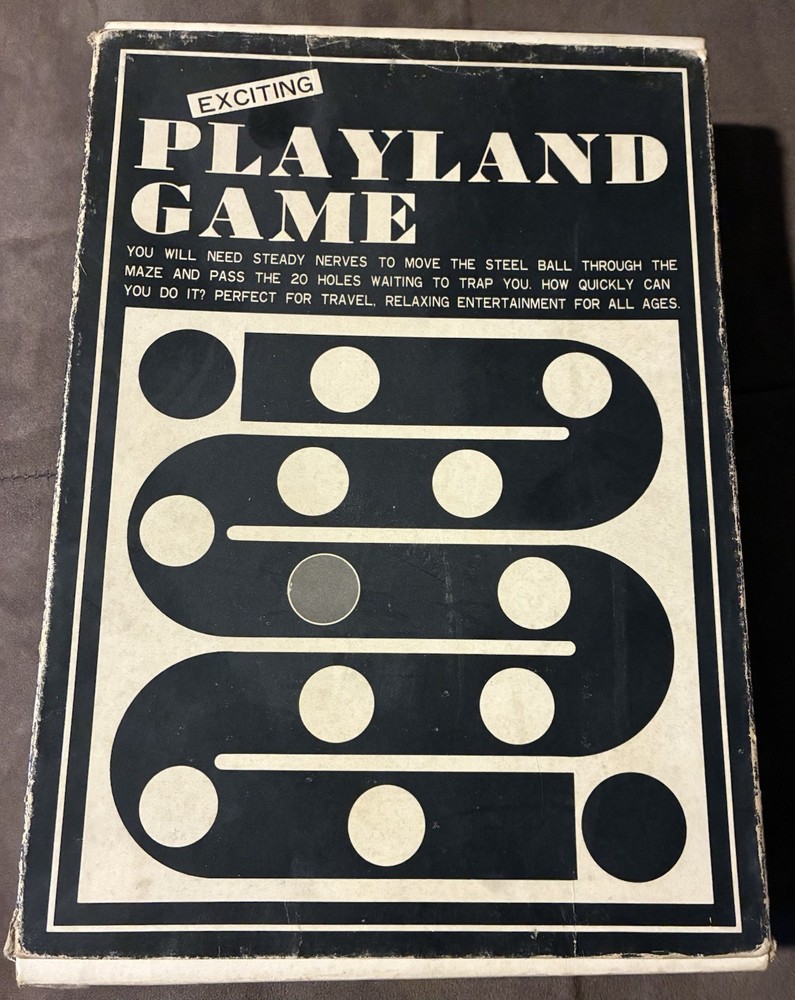 Exciting Playland Game 1970’s German Wooden Maze Toy Vintage Pre-owned