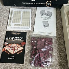 (Inside New) 1989 Scrabble Deluxe Edition COMPLETE Rotating Turntable Board Game
