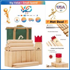 Kubb Yard Game Set with Carrying Bag – Outdoor Lawn Family Game for Teen & Adult
