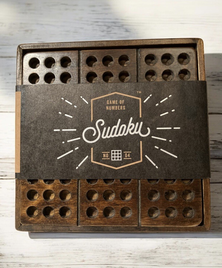 Wooded Sudoku Set Game Luckies 5.5” X 5.5” NEW