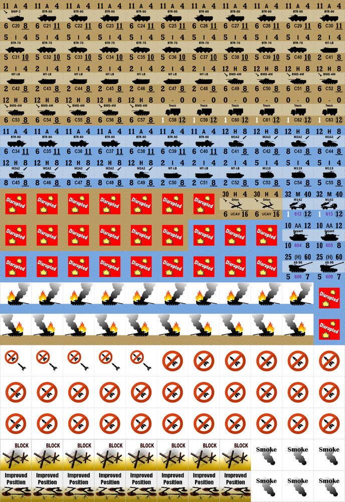 Ukraine Russian War Counter Set UM PanzerBlitz Panzer Leader Avalon Hill GMT