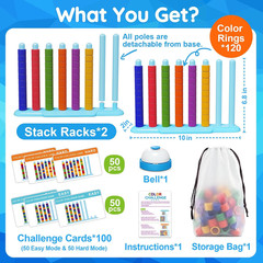 2 Pack Color Challenge Game – 2 Players Color Matching Puzzle Game, Fun Board Ga