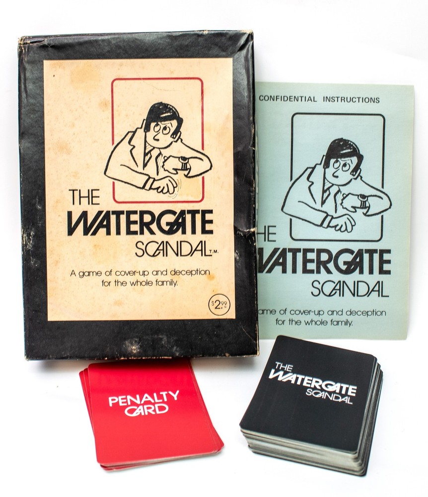 1973 Vintage Watergate Scandal Card Game Mid Century Politics Made in USA