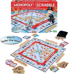 Monopoly Scrabble Board Game – Play in UNDER ONE HOUR – Game Night Kids & Adults
