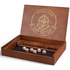 Shut The Box Dice Game Wooden Board Table Math Game for 2 Players and Up, 12 …