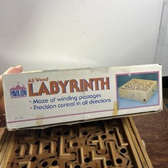 VIintage 1987 Pavilion Geoffrey All Wood Labyrinth Board Game – NO Metal Balls.
