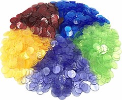 YH Poker 1000 Bingo Chips Markers Tokens – Plastic Discs Chip Mixed Color