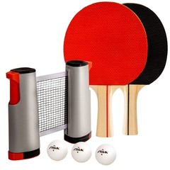 STIGA All-in-One Retractable Ping Pong Net Set – Includes 2 Ping Pong Paddles…