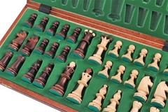 Wooden Chess Set 16″ Board Handcrafted Pieces – Great Gift for Beginners