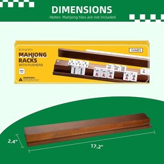 Wooden Mahjong Racks with Magnetic Pushers – Set of 4, Solid Wood | For American