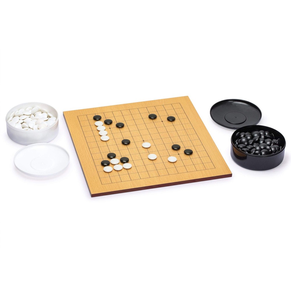 Beechwood Veneer (0.4-Inch) Etched Beginner’s Reversible 9×9/13×13 Go Game Se…