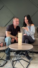 Flirty Adult Couple’s Game – 54 Intimate Challenges, Wooden Stacking Tower for D