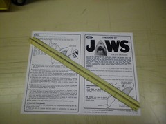 Vintage 1975 Game of Jaws by Ideal Copy of Original instructions 2 Sided Page