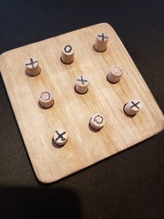 Handmade Wooden Tic-Tac-Toe 5.5″ x 5.5″ Board Game Game For Kids Of All Ages