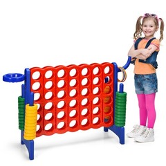 Costway 2.5Ft 4-to-Score Giant Game Set Basketball Hoop Ring Game Outdoor Indoor